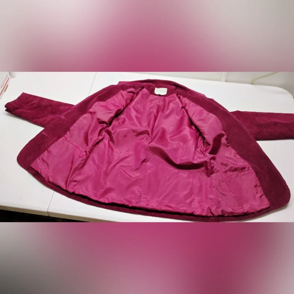 Vintage Burgundy Corduroy Jacket Blazer Women's Sz 9/10 Cotton Nylon Lined Y-3 - Picture 5 of 11